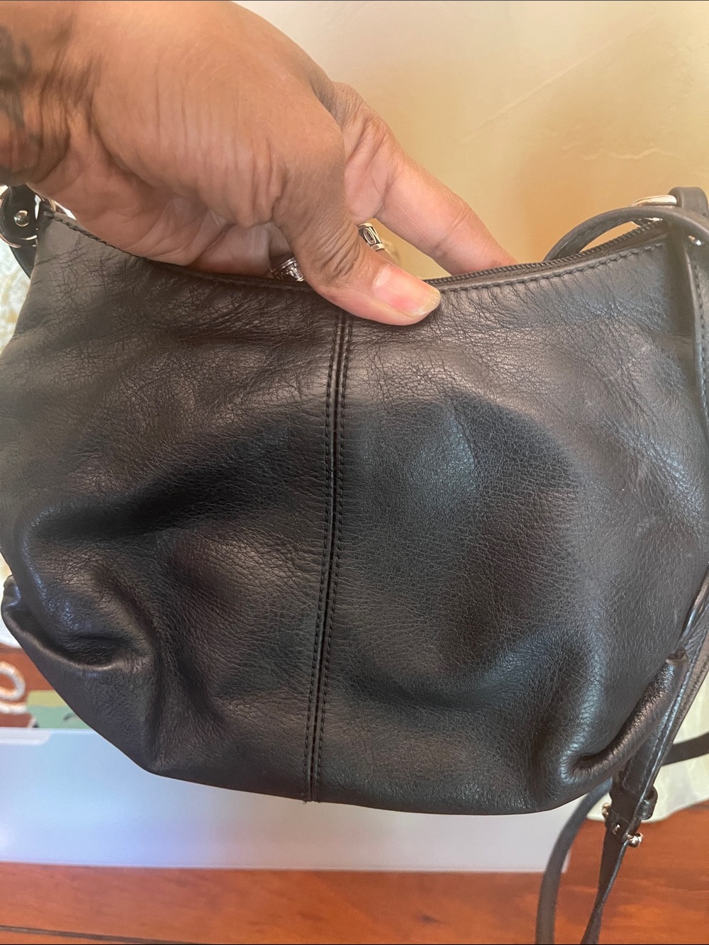 Coach Black Pebbled Leather Small Crossbody - Picture 4 of 5
